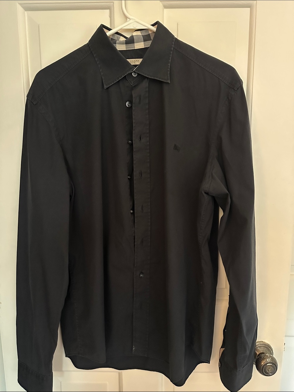 Burberry Men’s Black Long-Sleeve Dress Shirt